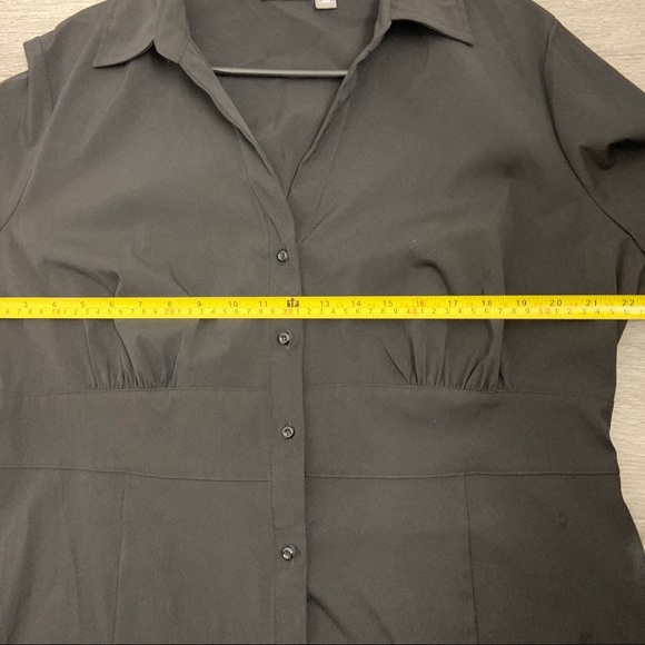 NWT Apt 9 Button Up 3/4 Sleeve Button Up Black 1X - Picture 7 of 8